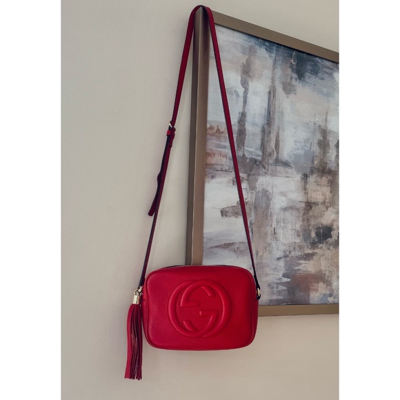 Certified Authentic Gucci Soho Disco Red Leather Tassel Crossbody Camera Bag COA - Picture 13 of 15